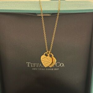 Tiffany & Co. Double Heart Gold Necklace